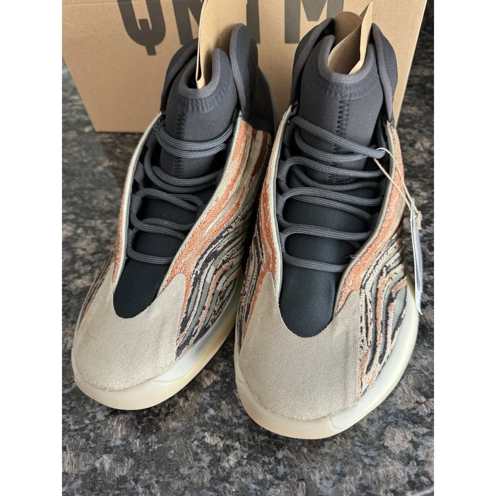 Adidas Yeezy QNTM Flaora Orange Tan High Top Sneakers GW5314 Mens 14